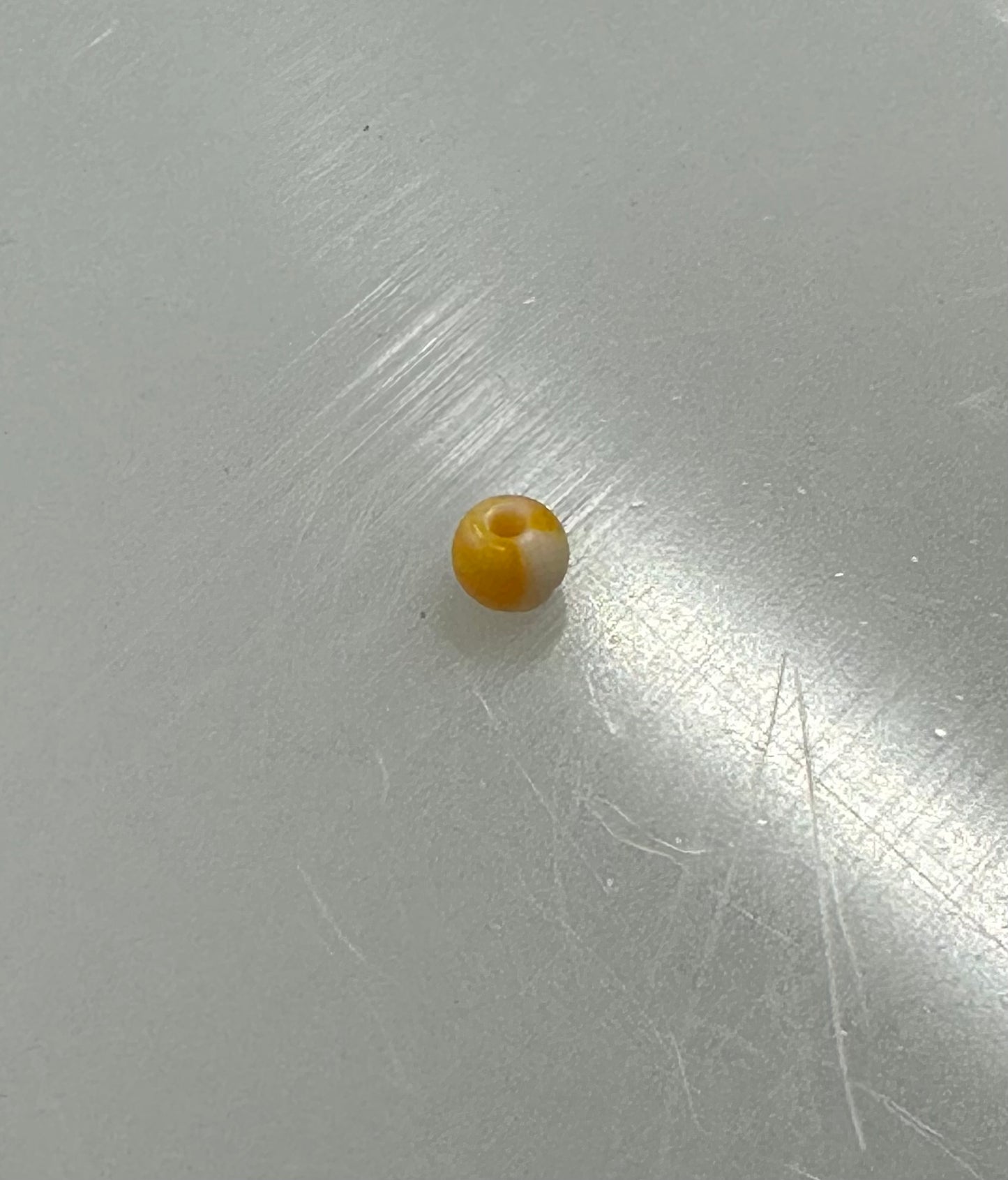 Orange/White Swirl 6mm Beads