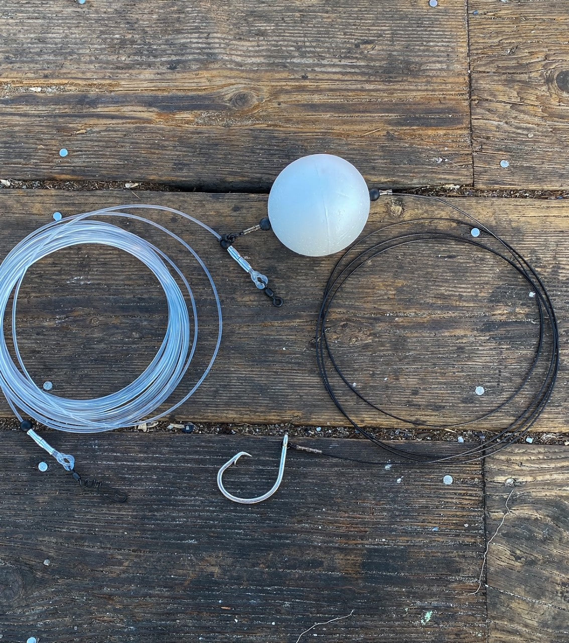 "The Basics" - LBSF Shark Fishing Float Rig Kit (Kayak Deployed) - 40' 600lb Mono and 12' 800lb Cable