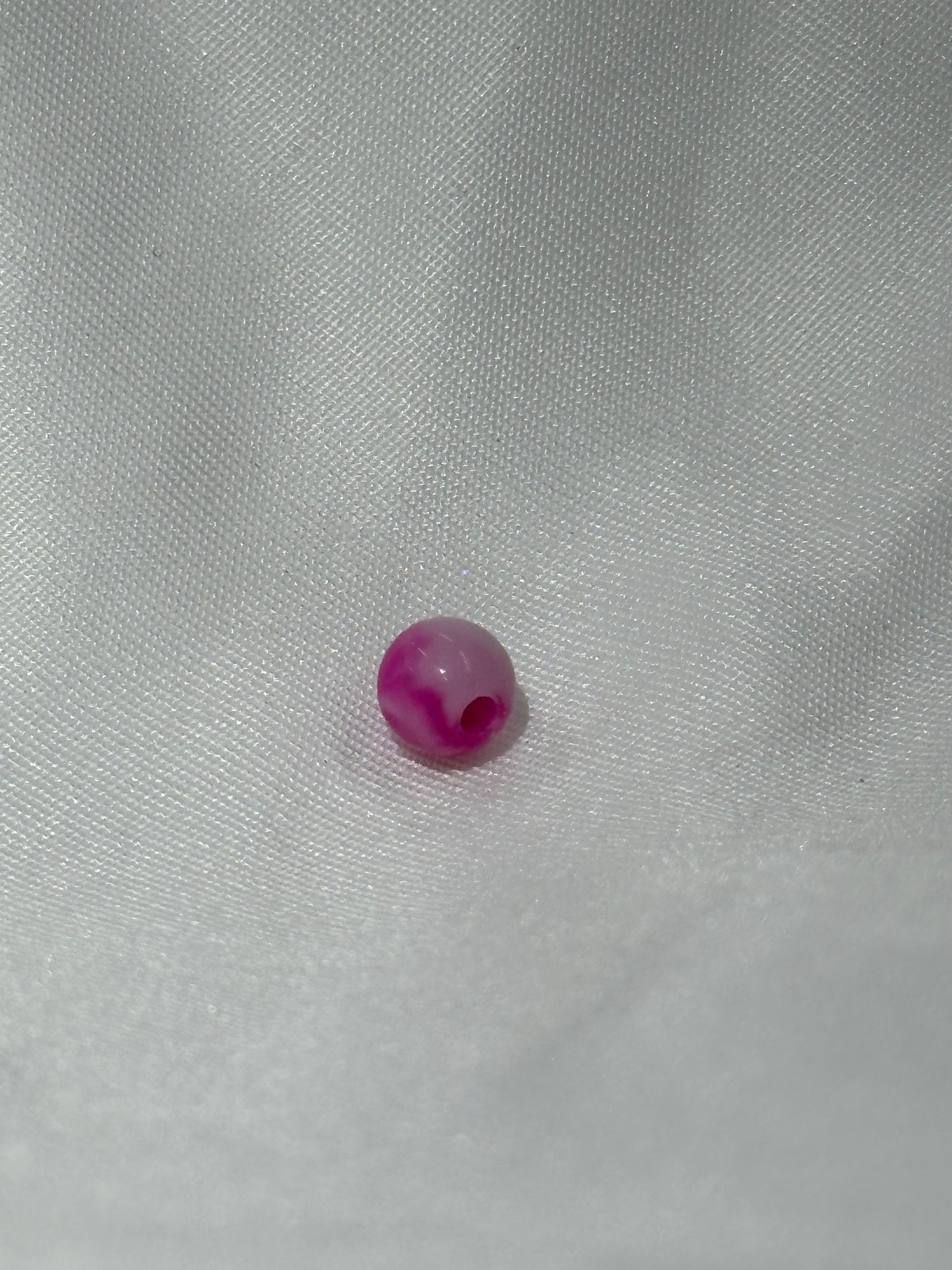 Pink/White Swirl 6mm Beads