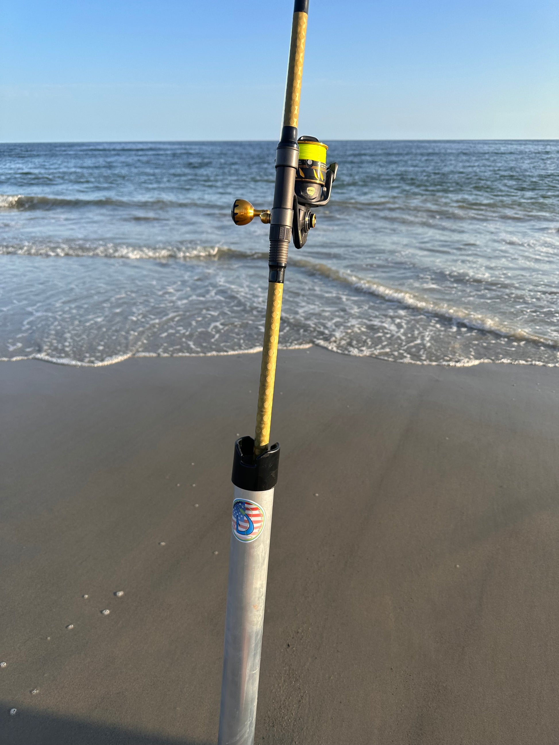 fishing pole holders sand spike rod Tubular Sand Spike – Deerfield Fabrication & Welding