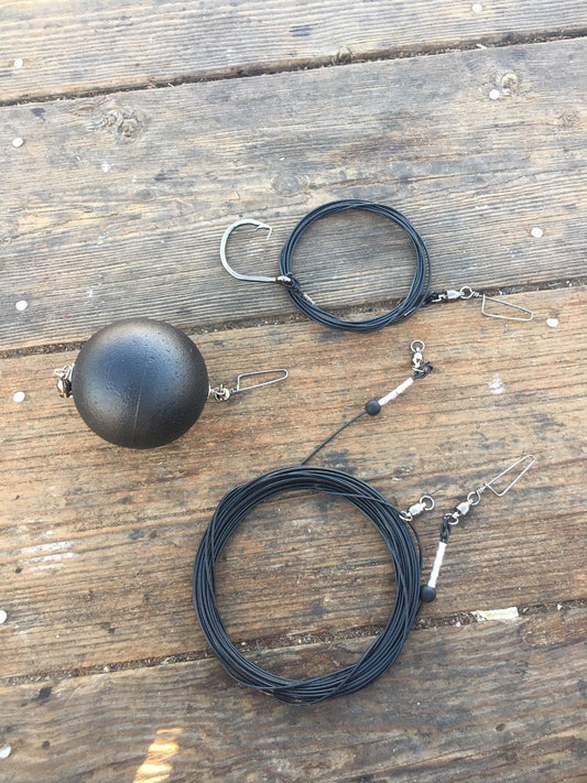 LBSF Shark Fishing Float Rig Kit (Kayak Deployed)  - 60' 600lb Mono and 12' 800lb Cable