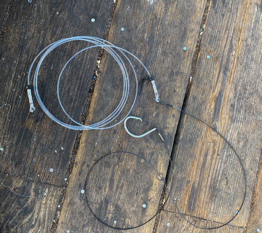 "The Basics" - LBSF Kayak / Drone Deployed Leader - 15' 600lb Mono and 6' 600lb Cable
