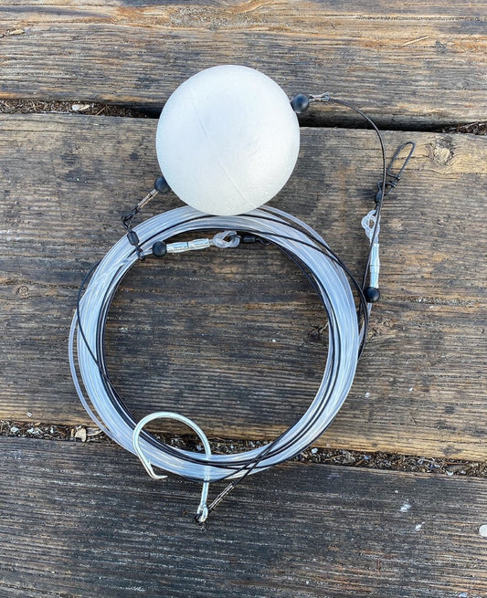 "The Basics" - LBSF Shark Fishing Float Rig Kit (Kayak Deployed)  - 40' 600lb Mono and 12' 800lb Cable