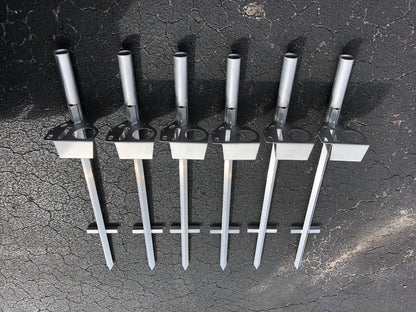 shore fishing rod holder Lee Fisher Sports Aluminum Sand Spike 28 & 42 Beach Fis Lee Fisher Supply The two ways can be switched at will Surf Rod Holder